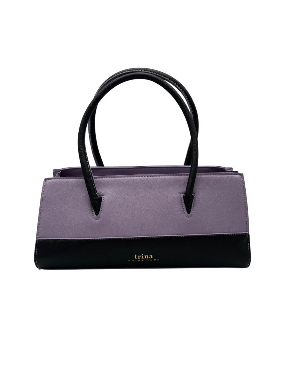 Trina Turk Purple Color-Block Faux Leather Convertible Satchel